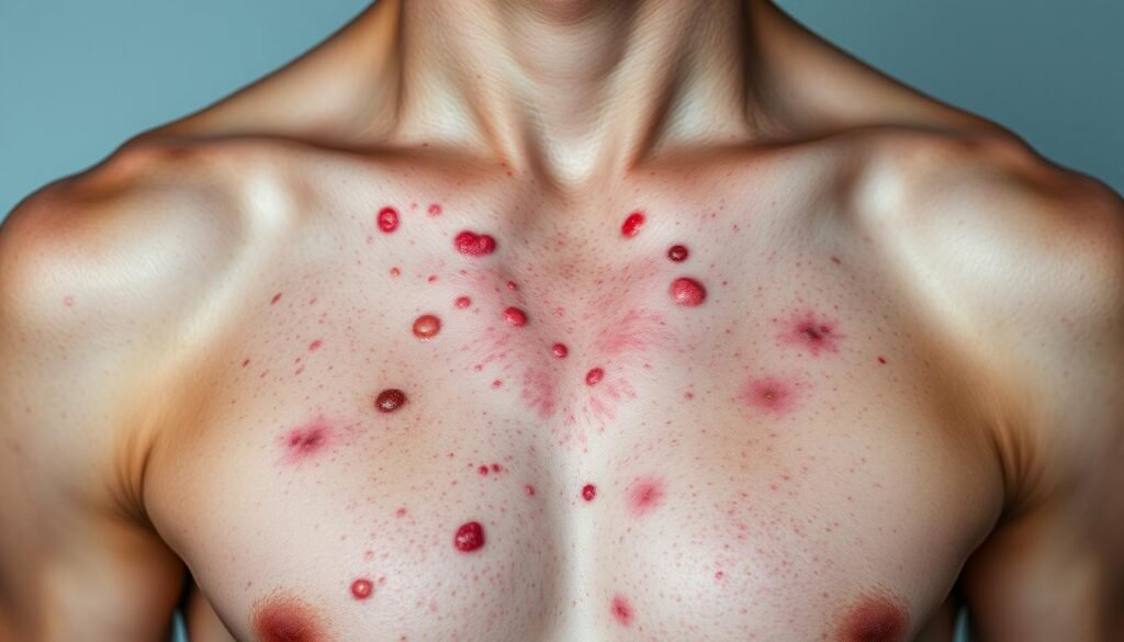 chest acne