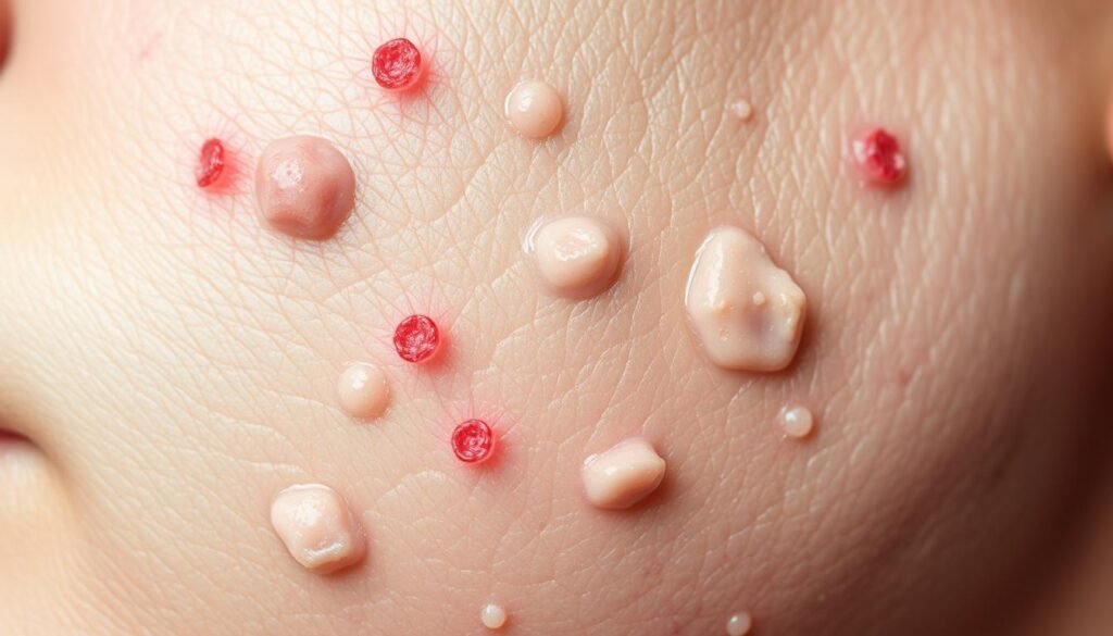 papules and pustules